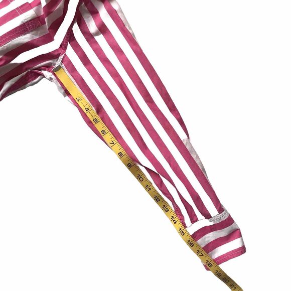 J Crew Shirt Womens SZ 6 Garçon Pink White Striped Long Sleeve Button Up Preppy - Picture 10 of 10